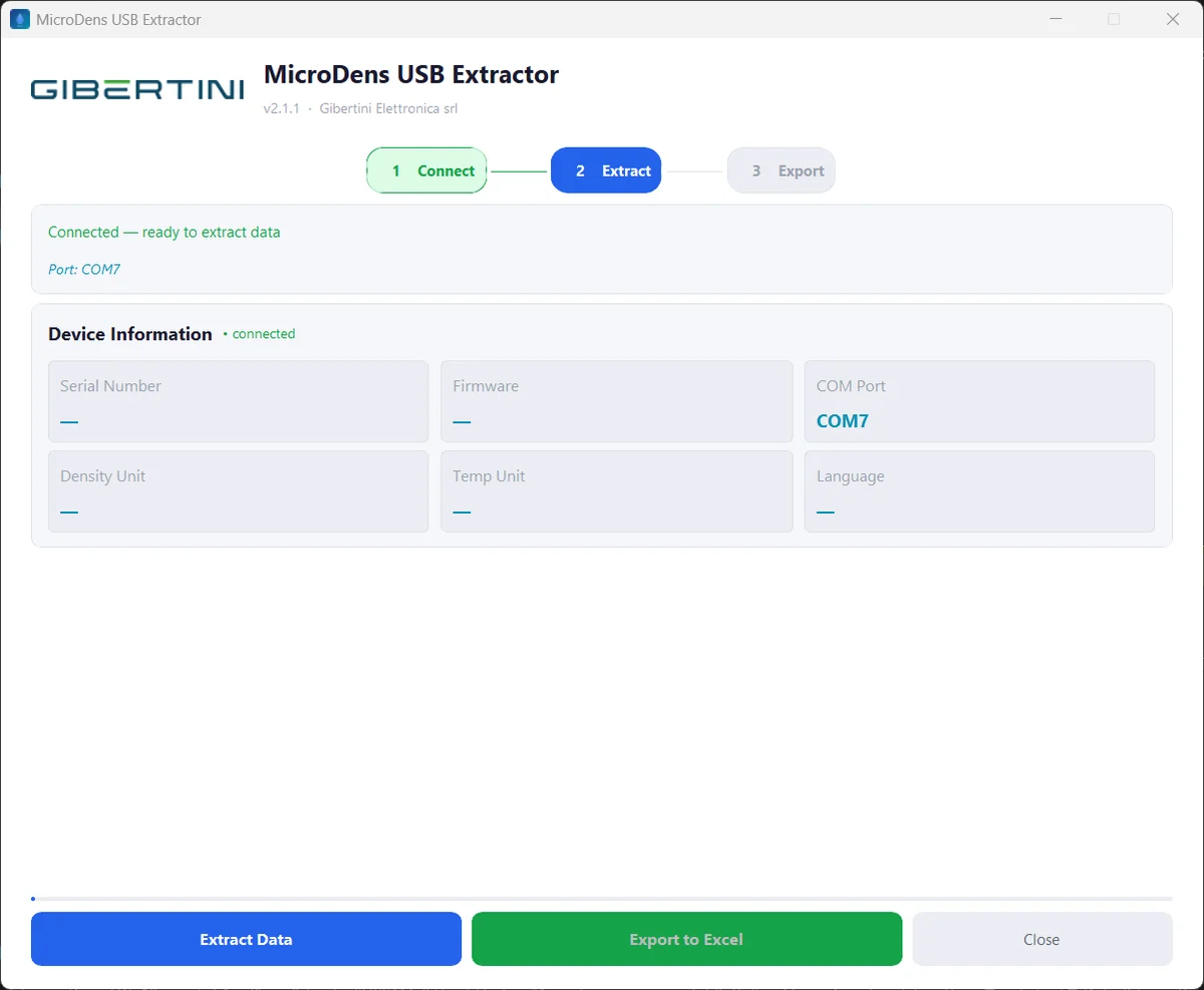 Connect step completed: instrument connected on port COM7